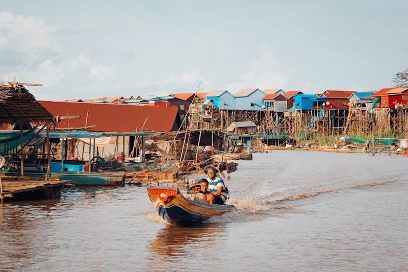 Tonle Sap village homes on stilts